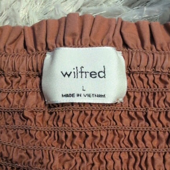 Aritzia Wilfred Maelys puff sleeve shirred long sleeve fitted dress - Picture 6 of 8